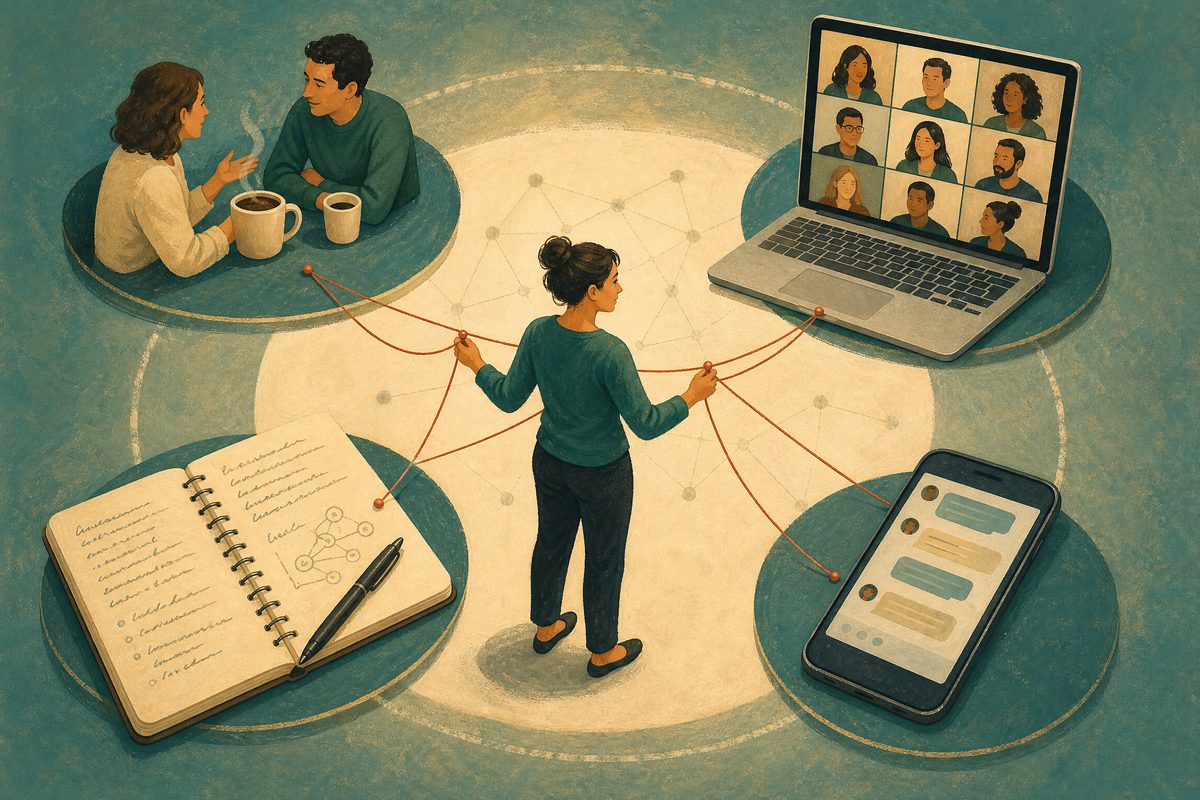 Connecting information from coffee chats, networks, and messages